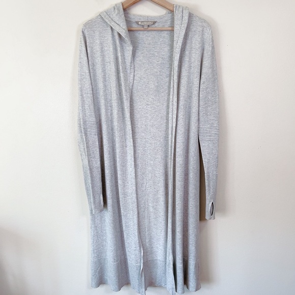 Athleta Light Gray Hooded Cardigan - Picture 7 of 16